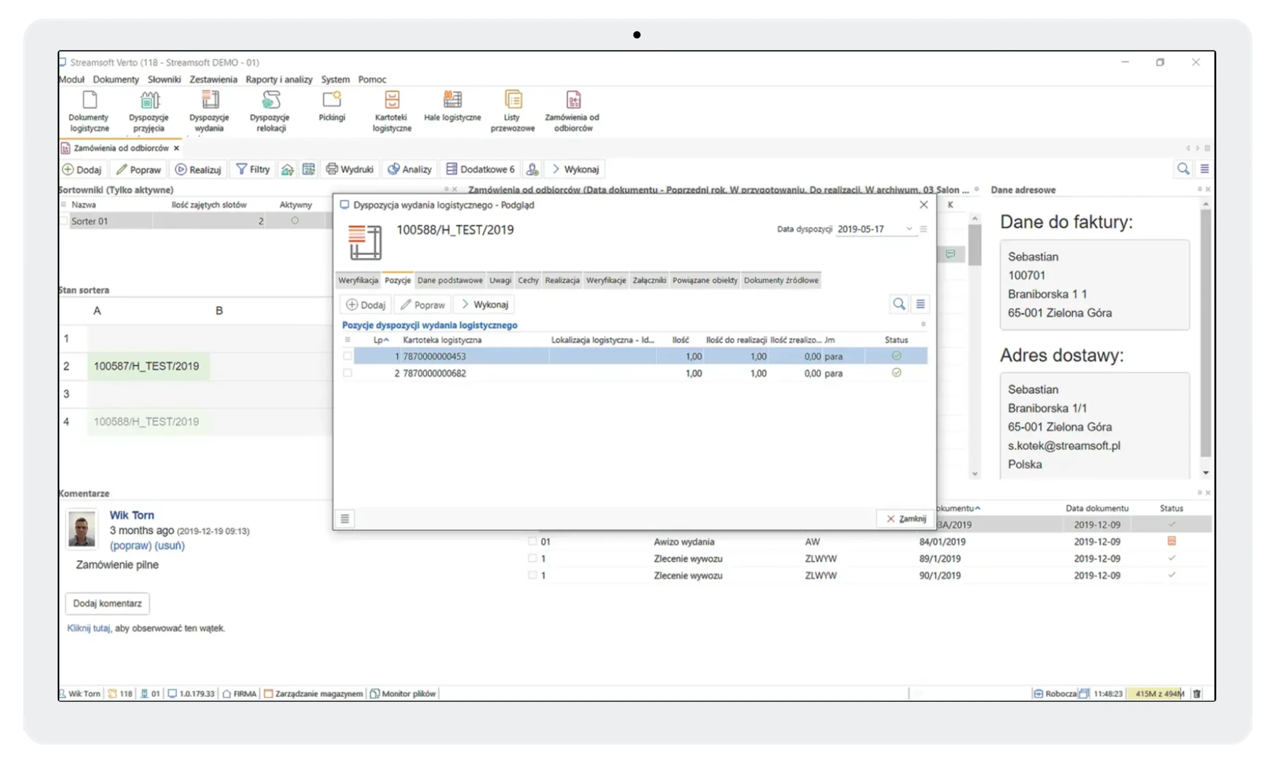 Moduł WMS 2 Streamsoft Kraków