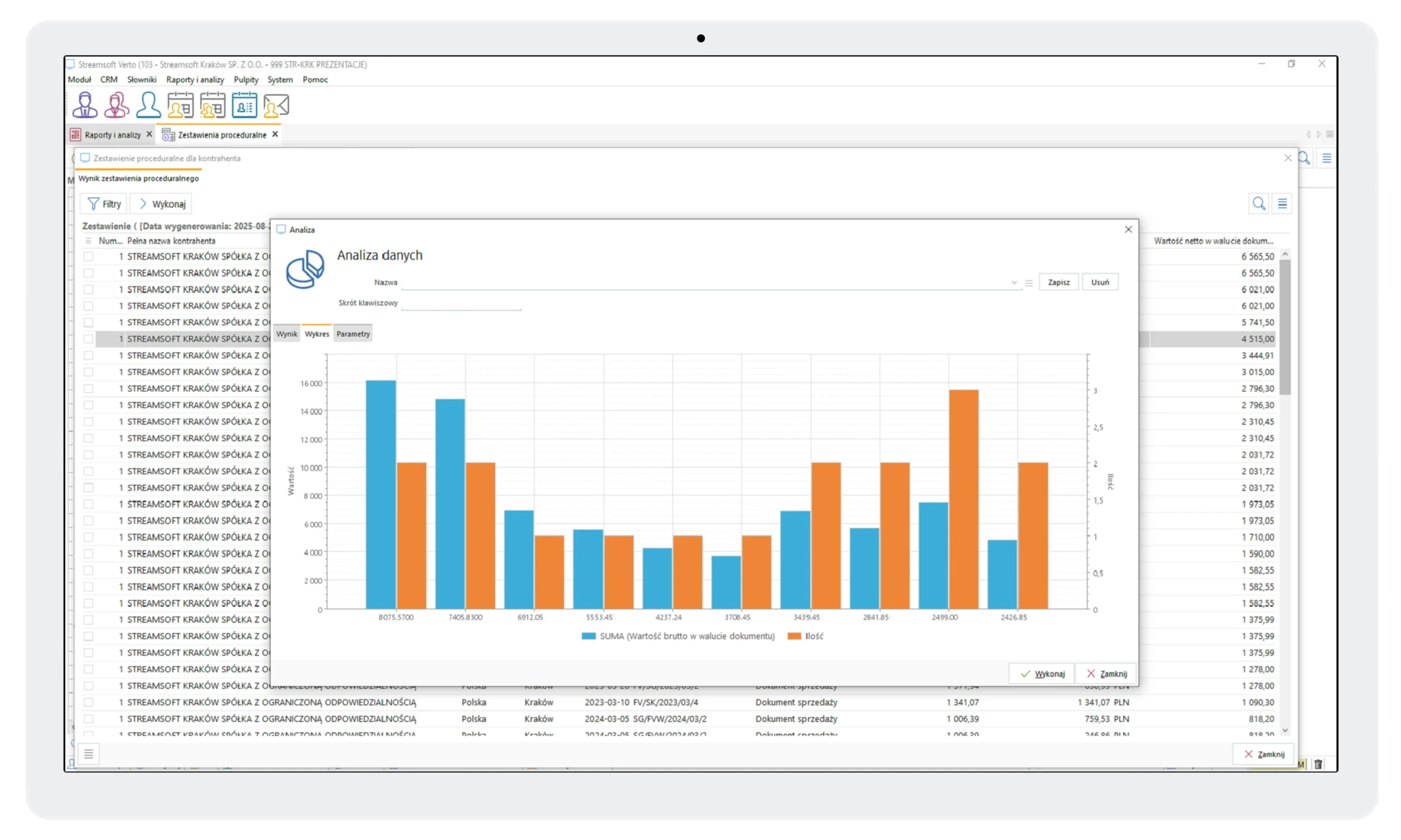 Moduł raporty i analizy 3 Streamsoft Kraków